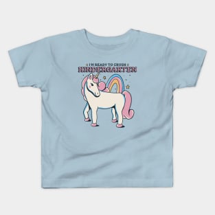 Ready to Crush Kindergarten Cute Unicorn Back to School Kids T-Shirt